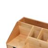 Desk Organizer Wood Pen Holder Portable Compartment with Drawer Remote Control for Office