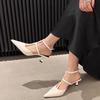 Fashion Women High Heeled Sandals Summer New Fashion Cross Strap Toe Cap Fashion Pointed Toe Sexy Luxury High Heeled Sandals Shoes
