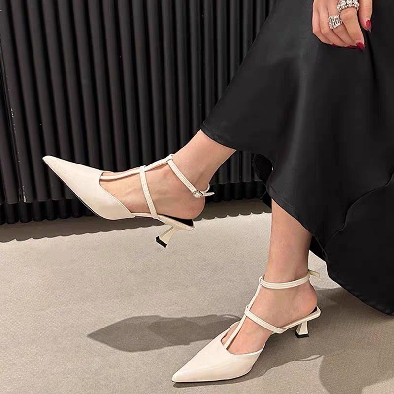 Fashion Women High Heeled Sandals Summer New Fashion Cross Strap Toe Cap Fashion Pointed Toe Sexy Luxury High Heeled Sandals Shoes