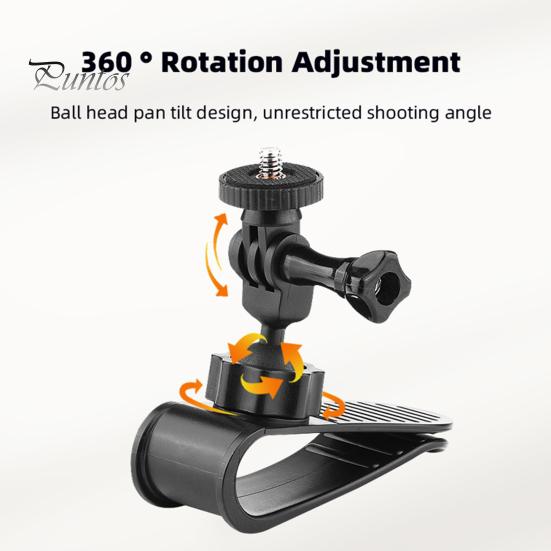 Suport pentru cameră pentru parasolar auto Rotație de 360 de grade Blocare anti-alunecare Suport video Vlog rezistent la șocuri Suport pentru cameră sport pentru GoPro pentru Osmo Pocket 3