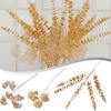Gold Fan Leaf Simulated Flower Golden Color Plastic