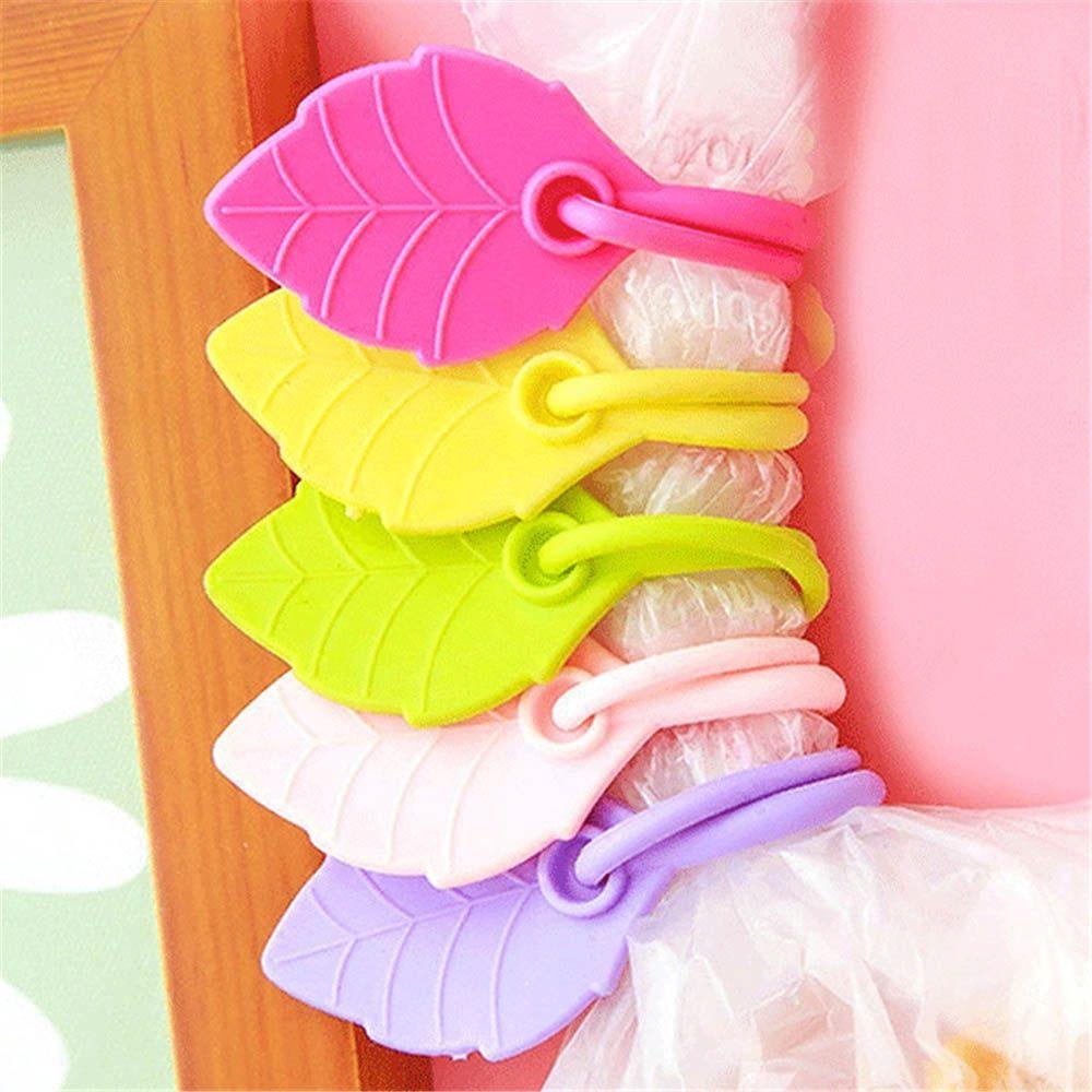 Snack Ties Home Organization Bag Clip Silicone Sealing Leave Shape Food Storage Snack Ties Home Organization Bag Clip Silicone Sealing Leave Shape Food Storage