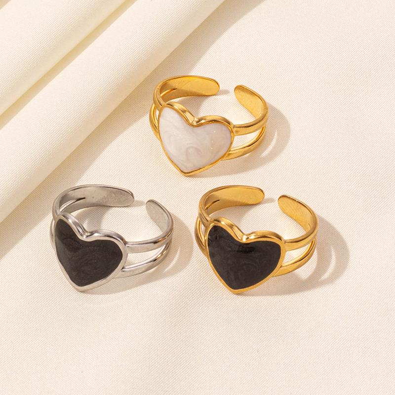 1/3pcs Versatile Ring For Women Stainless Steel Heart-Shaped Gold Color Rings Female Vintage Jewelry Finger Accessories Anillos