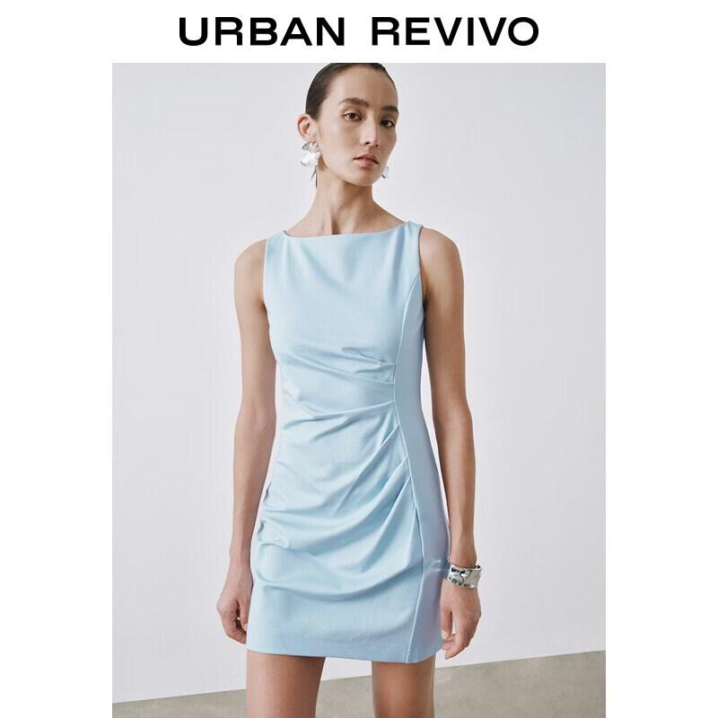 UR2026 Women s Pleated One-Shoulder Dress S