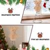 Christmas Reindeer Tree Topper 3D Flocking Elk Christmas Treetop Ornament for Indoor Home Christmas Tree