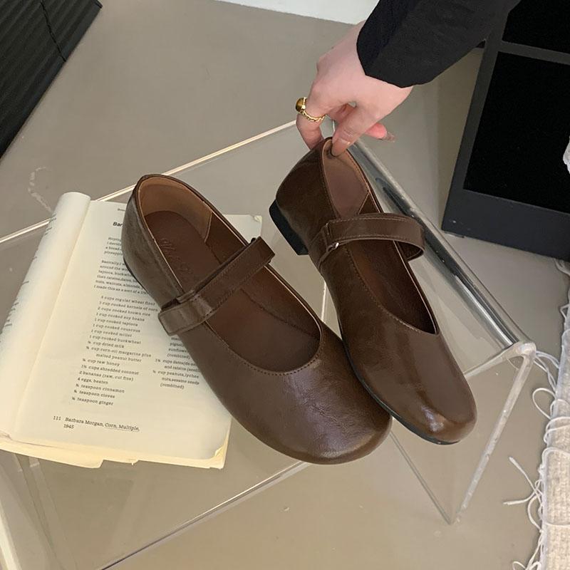 Fashion Footwear Round Toe Women Ballet Flats Slip On Shoes Soft Female Shallow Fashion Hook Loop Ladies Mary Janes Flats Shoes new