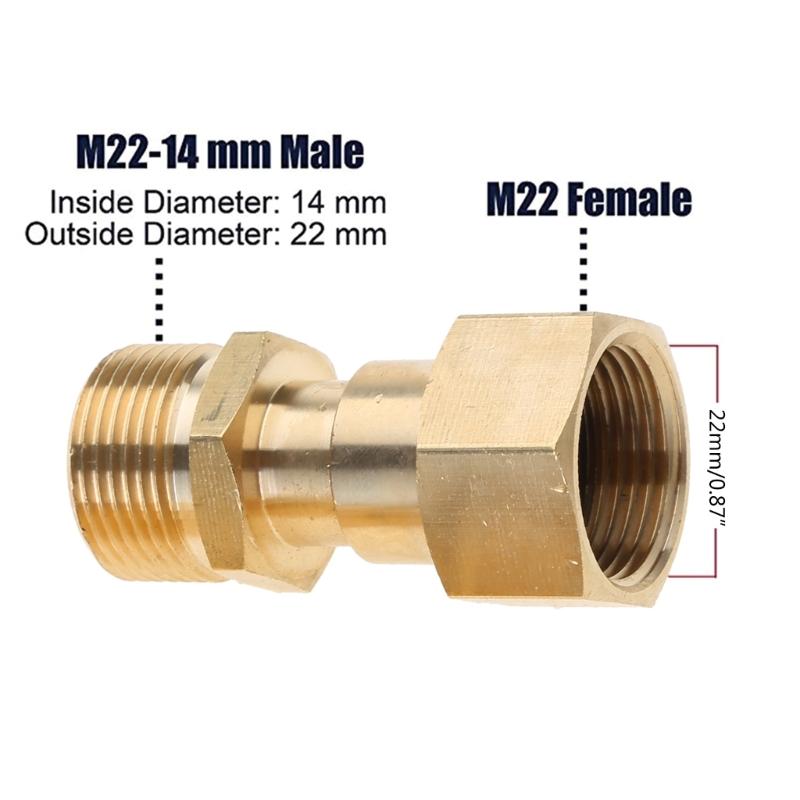 2 Pcs M22 14mm Connection Quickly Connect Pressure Washer Adapter Fitting