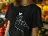 Finger Heart T Shirt Korean Kpop Kdrama