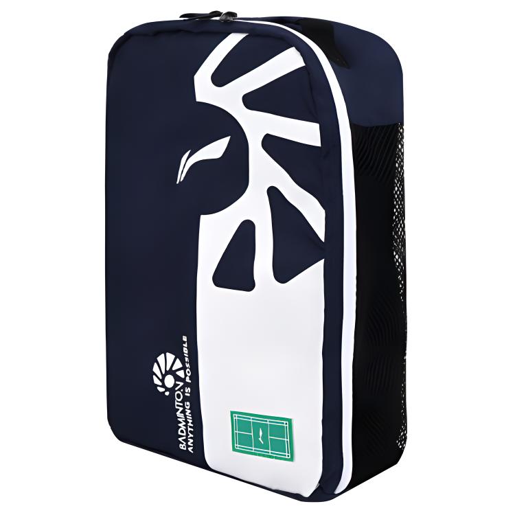 New LiNing Fabric Shoe Bag Storage Box Regular Unisex Navy Blue White ABLS029-2