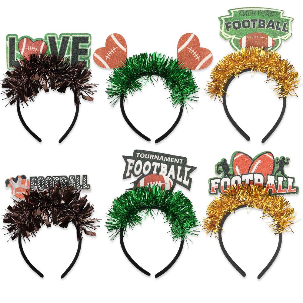 Super Bowl Party Decorations Colorful Stripes Headbands Cheering Fans American Football Letter