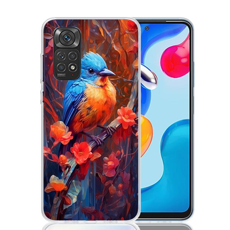 Animal Oil Painting Bird Phone Case For Xiaomi Redmi Note 15 14 13 12S 12 Pro Plus 11S 11E 11 11T 10S 10 Art Soft Pattern Cover