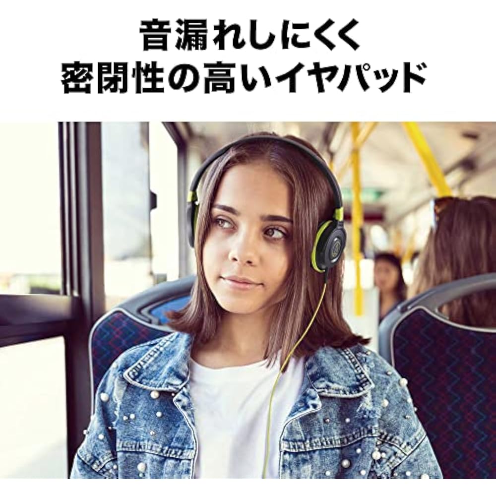 Audio-Technica ATH-S100 BK Headphones, Wired, STREET MONITORING, DJ, Portable, On-Ear Headphones,...