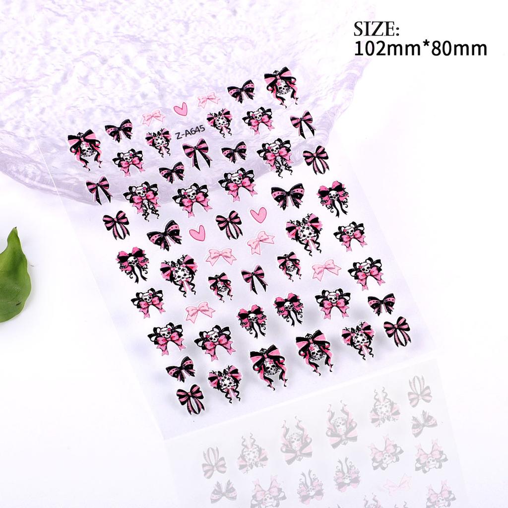 5D Geprägter Nail Art Sticker Halloween Cartoon Spinnennetz Geist Kürbislaterne Nagel Klebeaufkleber