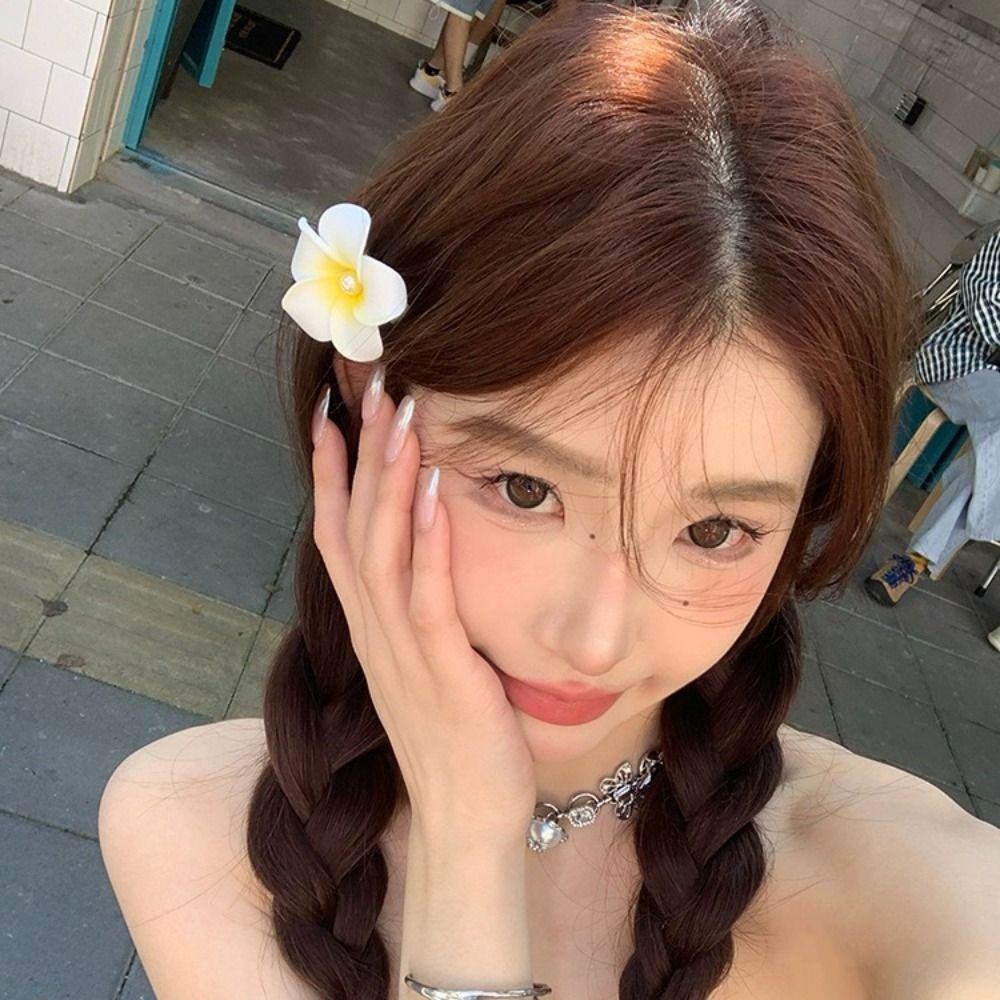 Plastic Gradient Flower Hairpins Mid Size Girls Duckbill Clip Cute Flower Hair Clip  Streetwear