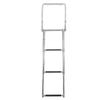 3 Step Pontoon Boat Ladder Stainless Steel Heavy Duty Foldable Telescoping Inboard Swim Deck Ladder with Arched Handle
