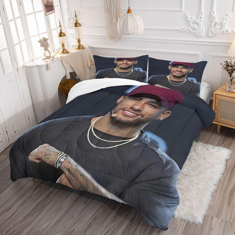 Street Cap Male Portrait Print Comforter Set Quilt Bedding Set Pillowcase Mens Guest Room Fashion Decor Complete Bedding