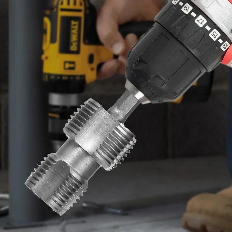 4 Points 6 Points Water Pipe Internal Thread Opener PVC Plastic Pipe Thread Tap Hand Aluminum Alloy Electric Drills Hand Tools