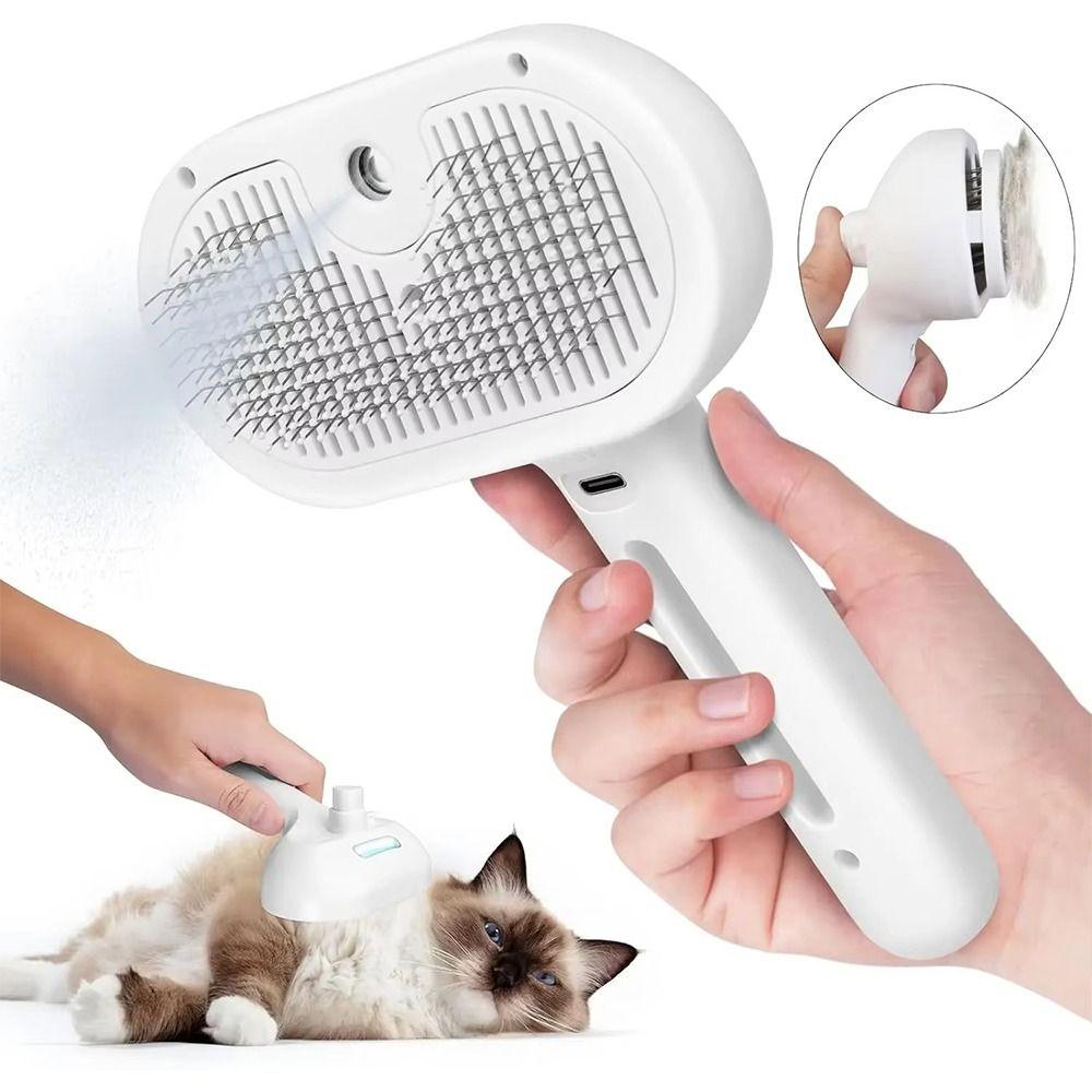 Pet Spray Comb Remove Floating Hair USB Charging Built-in Mist Humidifier Hair Removal Comb Pet Grooming Clean Tool Cat Dog