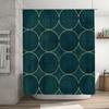 Modern Green Gold Circle Shower Curtain For Bathroom Decor Waterproof Fabric, Easy Installation Kit Included