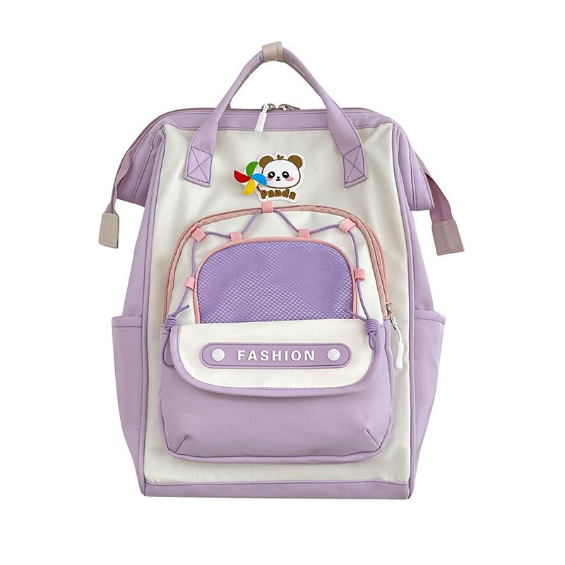 Koreanische Version von Nische Kontrastfarbe Niedlicher Rucksack für Frauen Neuer Student Große Kapazität Lässiger Rucksack Leichte Reise Doppelrucksack