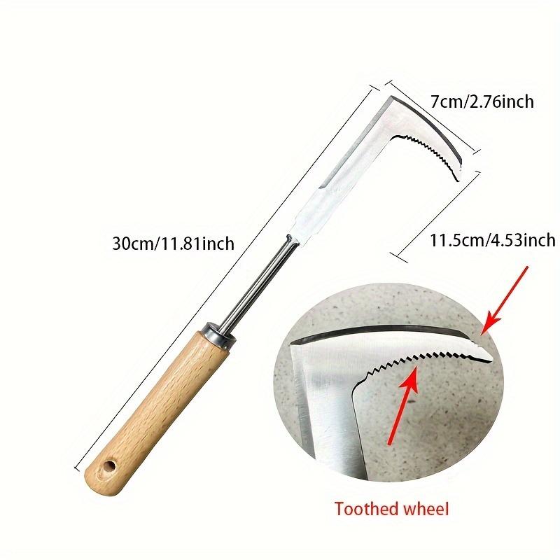 1pc Durable Stainless Steel Manual Weeder Tool with Gears - Perfect for Efficient Road Maintenance & Weeding, 30.0cm Handle, Ideal for Cracks