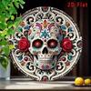 Vintage Metal Wall Art Day of the Dead Sign 8x8 Garden Decor