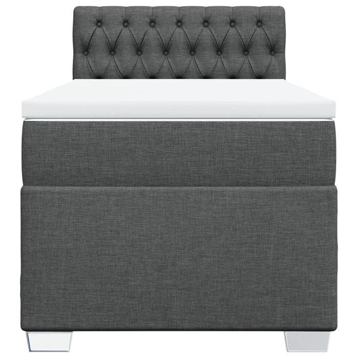 Maison Exclusive - Sommier à lattes de lit avec matelas Gris foncé 100x200cm Tissu