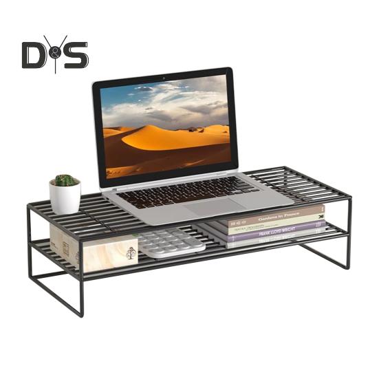 

Подставка для монитора с компьютерной приподнятой стойкой, двухслойная конструкция, высокая устойчивость, вентилируемая подставка для ноутбука, органайзер для хранения на офисном столе Dual Layer чёрный