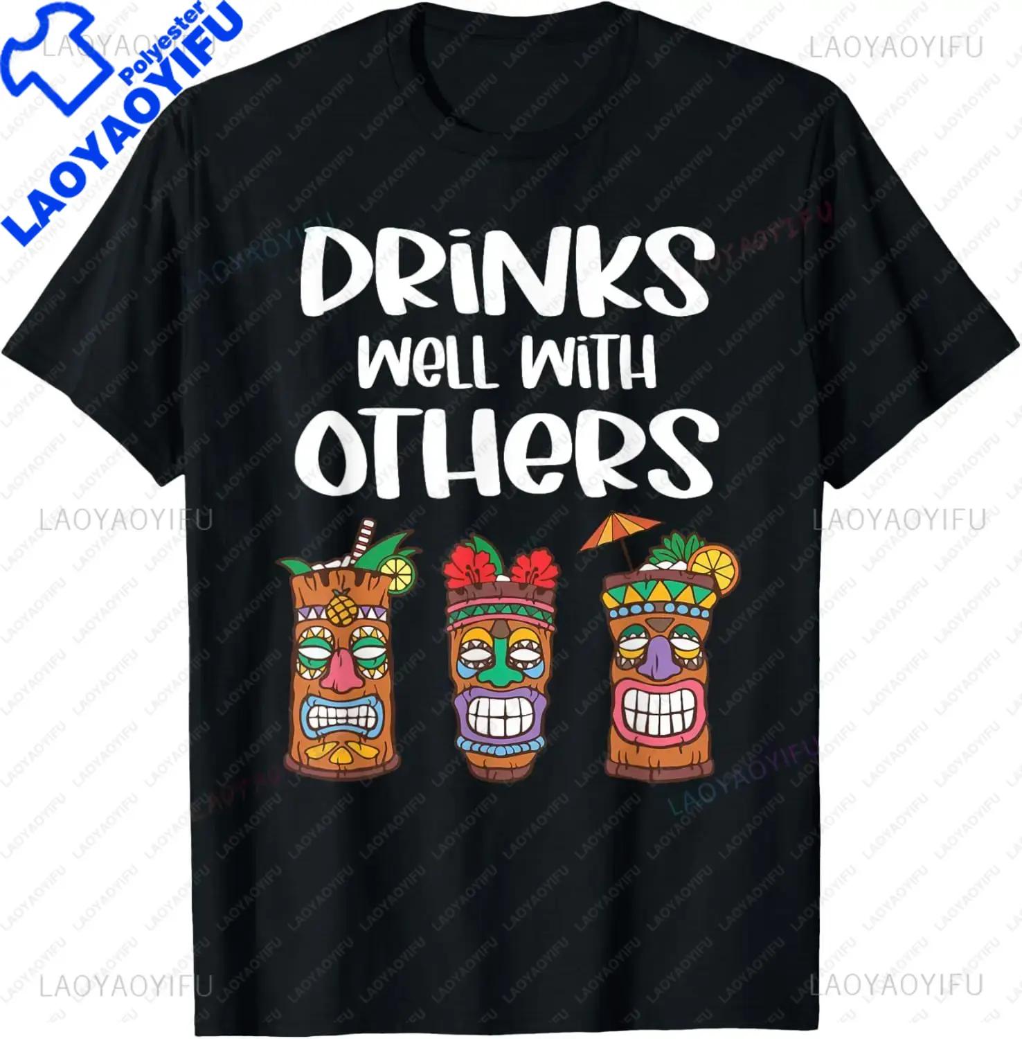 Tiki Bartender Kahuna Tropical Drinks Cocktails Luao Party TShirt Tiki Graphic T Shirts Unisex Clothing Tops Streetwear Camisas S