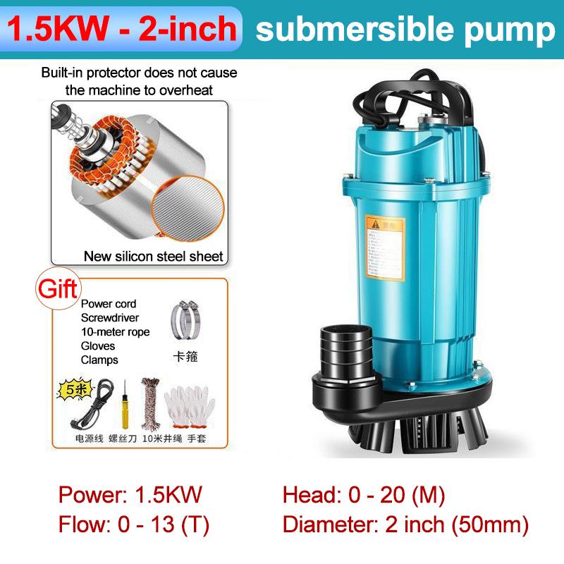 370W-1100W Submersible Pump, Agricultural Irrigation High-flow Water Pump,suitable for Garden,farm,swimming Pool Water Pumping