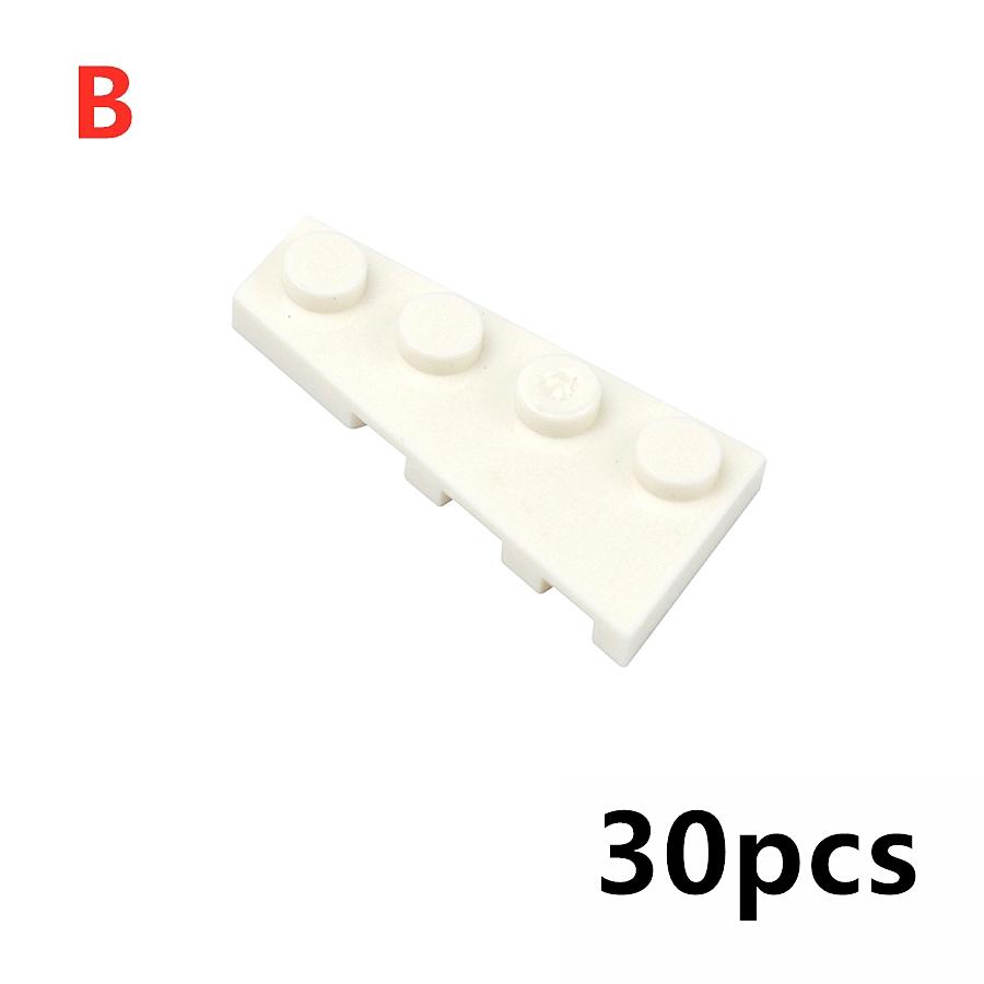 30Pcs MOC Wing Shape Wedge Plate 4 x 2 Left Right Building Blocks Puzzle Particle Bricks Toy Kid Gifts Compatible 41770 41769