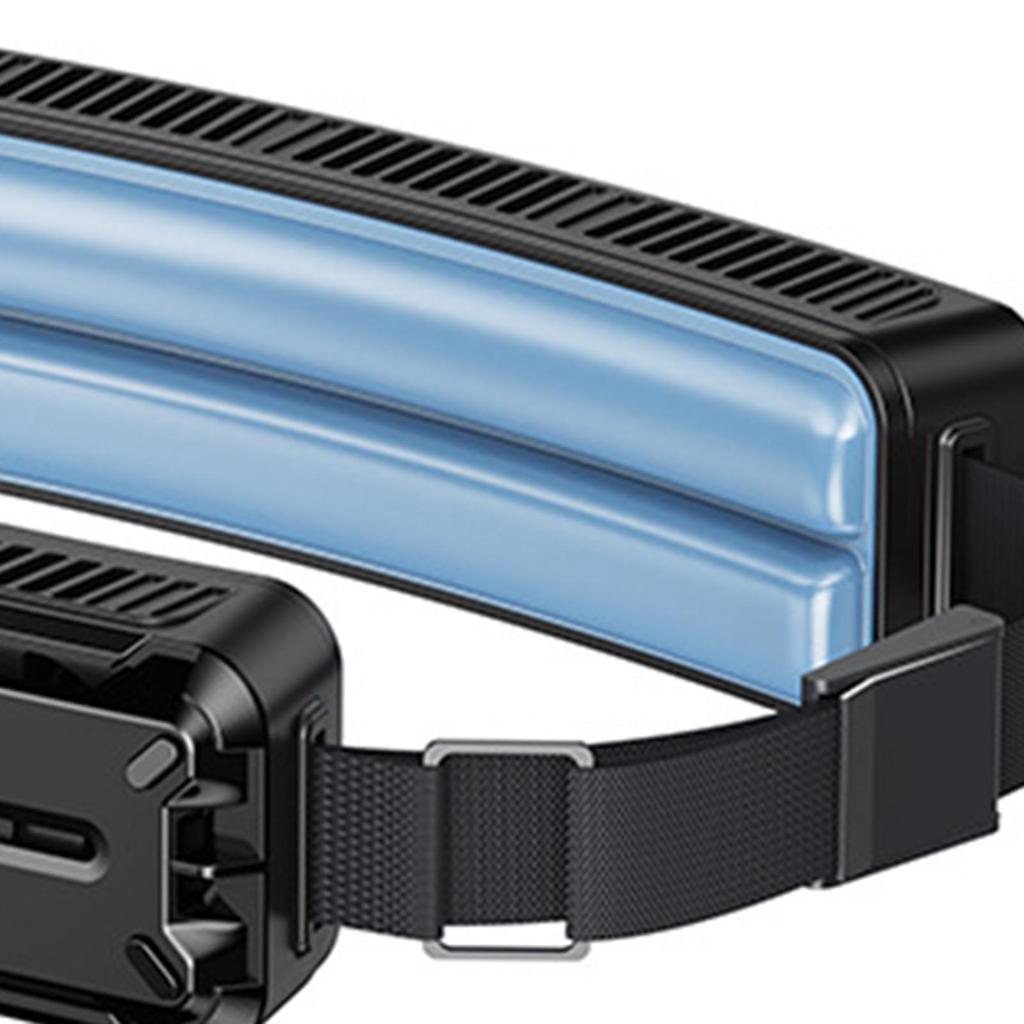 Ice Waist Belt Fan Summer Removable Strong Wind USB Rechargeable Wearable Cooling Fan for Running Farm Traveling Sports Fishing