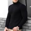 Men Autumn Winter Turtleneck Sweater Top Solid Color Long Sleeve High Neck Basic Sweater Top Winter Clothing