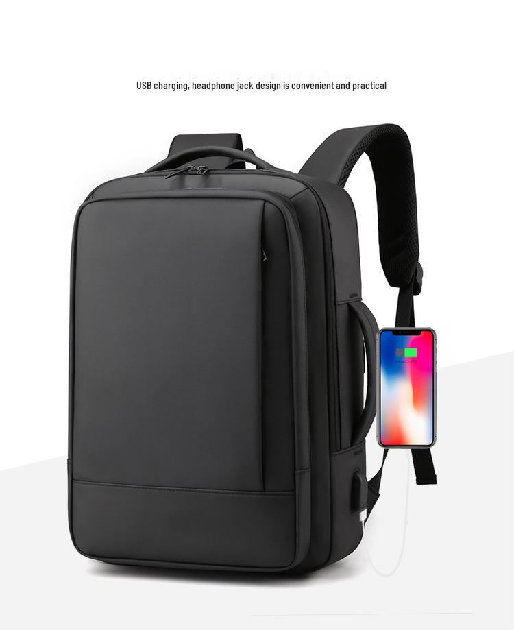 Expandable Business Laptop Backpack - Men's Casual, Large Capacity, Fashionable Commuter Bag