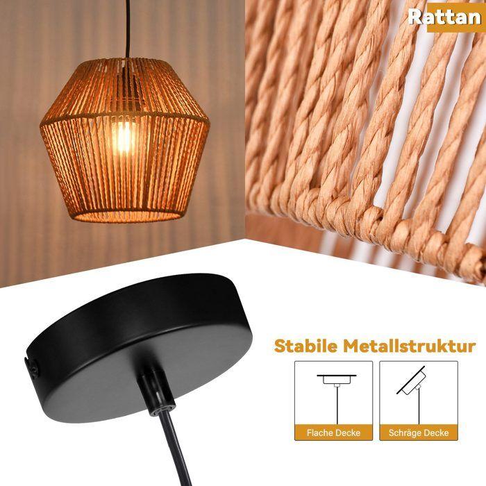 Lampe suspendue - NETTLIFE - Boho 150 cm E27 - Noir - Ø24 cm - Max 40W