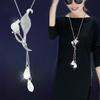 Snowflake Zircon Long Chain for Women Fashion Silver Color Crystal Maxi Necklaces & Pendants Statement Collier Jewelry