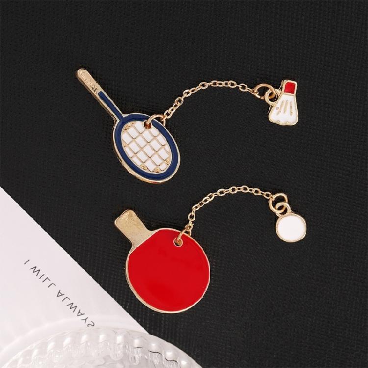 Badminton Tischtennis Revers Schmuck Brosche Schmuck Pins Cartoon Sportbälle Brosche Pins mit Kette
