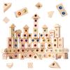 CORPER TOYS Wooden Building Blocks 50 Balance 3D Building Educational Toy for Christmas Gift Set, Pieces, Stacking, Game, Puzzle, Montessori,