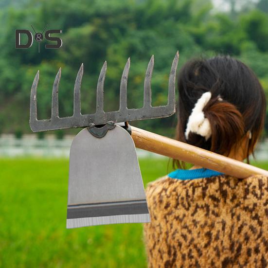 2-in-1 Weeding Rake Garden Hoe And Rake Heavy Duty Hand Weeder Gardening Hoe for Weeding Soil Loosening Landscaping