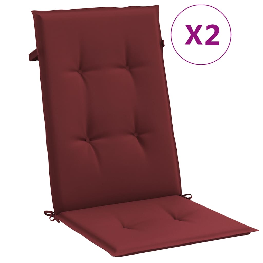 High Back Chair Cushions 2 Pcs Melange Wine Red 120x50x4 Cm Fabric
