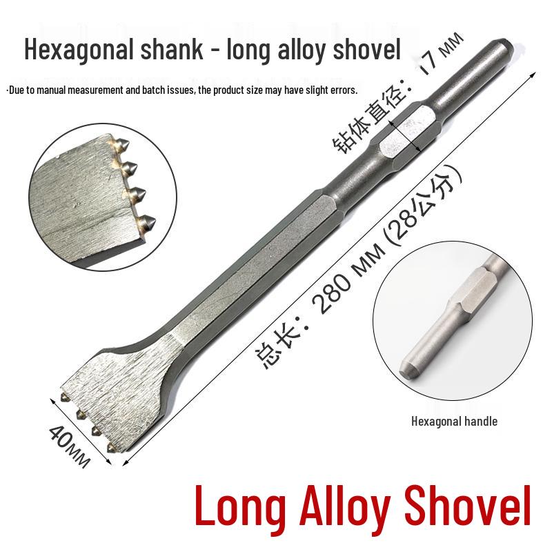 Hexagonal 0810 Jackhammer Chisels: Pointed & Flat Alloy Chisels 17x260mm