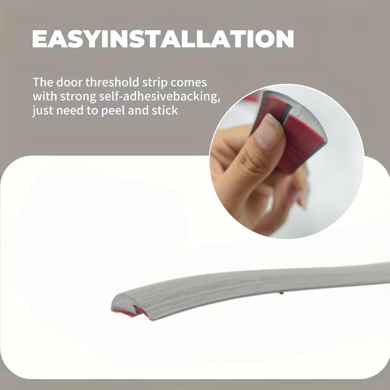 1pc 1m/39.37in Self-Adhesive Floor Transition Strip, Flexible Wood Grain Design Edging for Carpet, Laminate&Floors, Threshold
