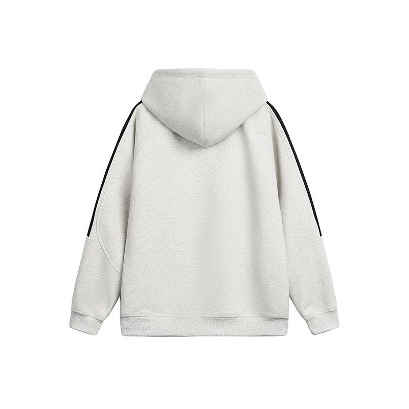 Women's Spring-Autumn Sweatshirt Jacket Trendy Striped Basic Hooded Cardigan