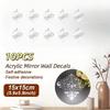 10pcs Acrylic Flower Pattern Hollow Wall Mirror Sticker for Cabinet Home Decor Corner Edge Wall Decal Self-adhesive Home Decor