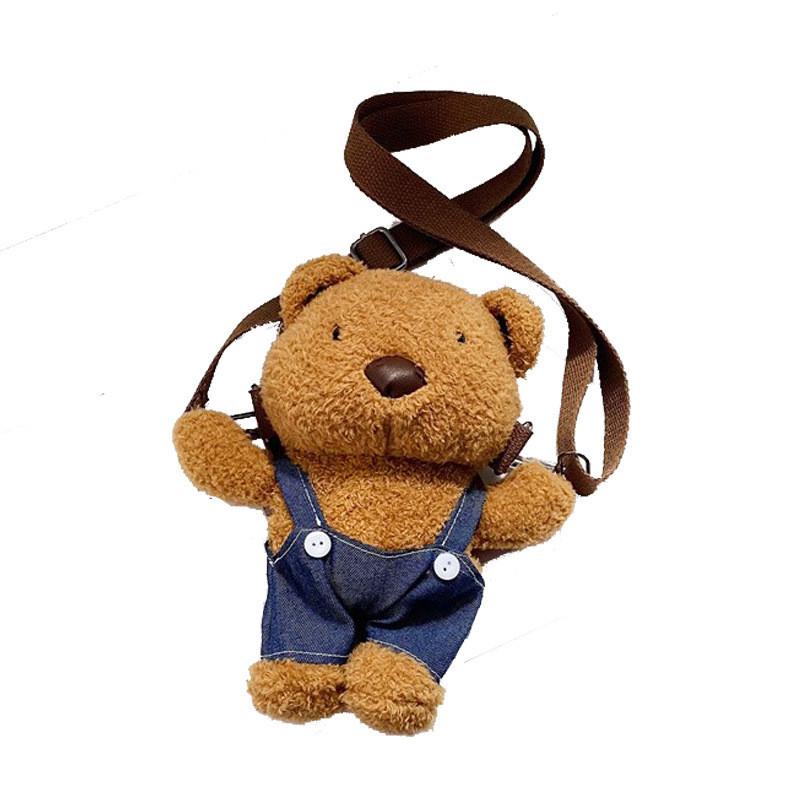 Adorable Plush Shoulder Bag For Kids Cute Teddy Bear Crossbody Mini Purse