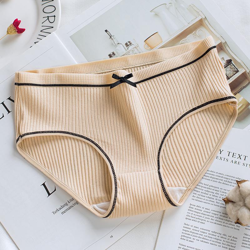 4pcs Panties Women's Cotton Briefs Female Japanese Thread System Breathable Women's Trunks Large Size Underpant