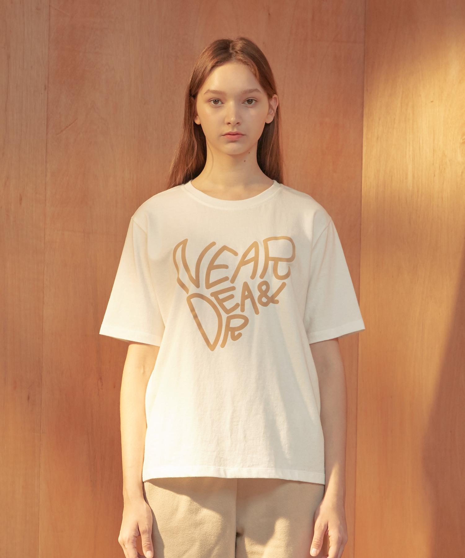 Near And Dear Heart Logo Half Sleeve Shirt [White] White/Free