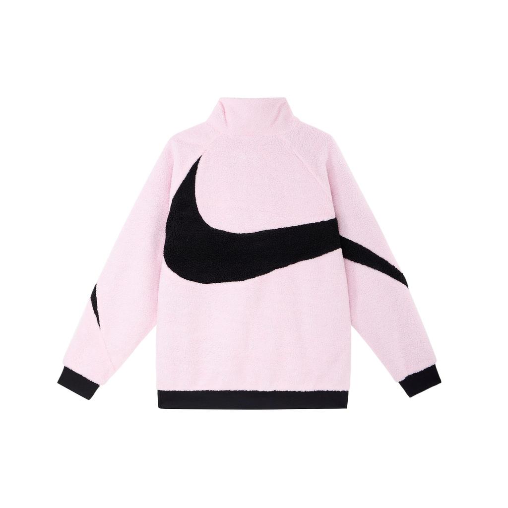 Nike Womens Big Swoosh Reversible Boa Jacket (Asia Sizing) Prism Pink/Black Men Outerwear BQ6546-601