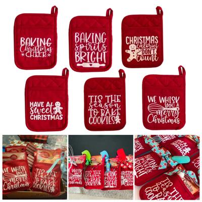 Weihnachts-Topflappen mit Aufbewahrungstasche Hitzebeständiger Topfuntersetzer und Backwerkzeug