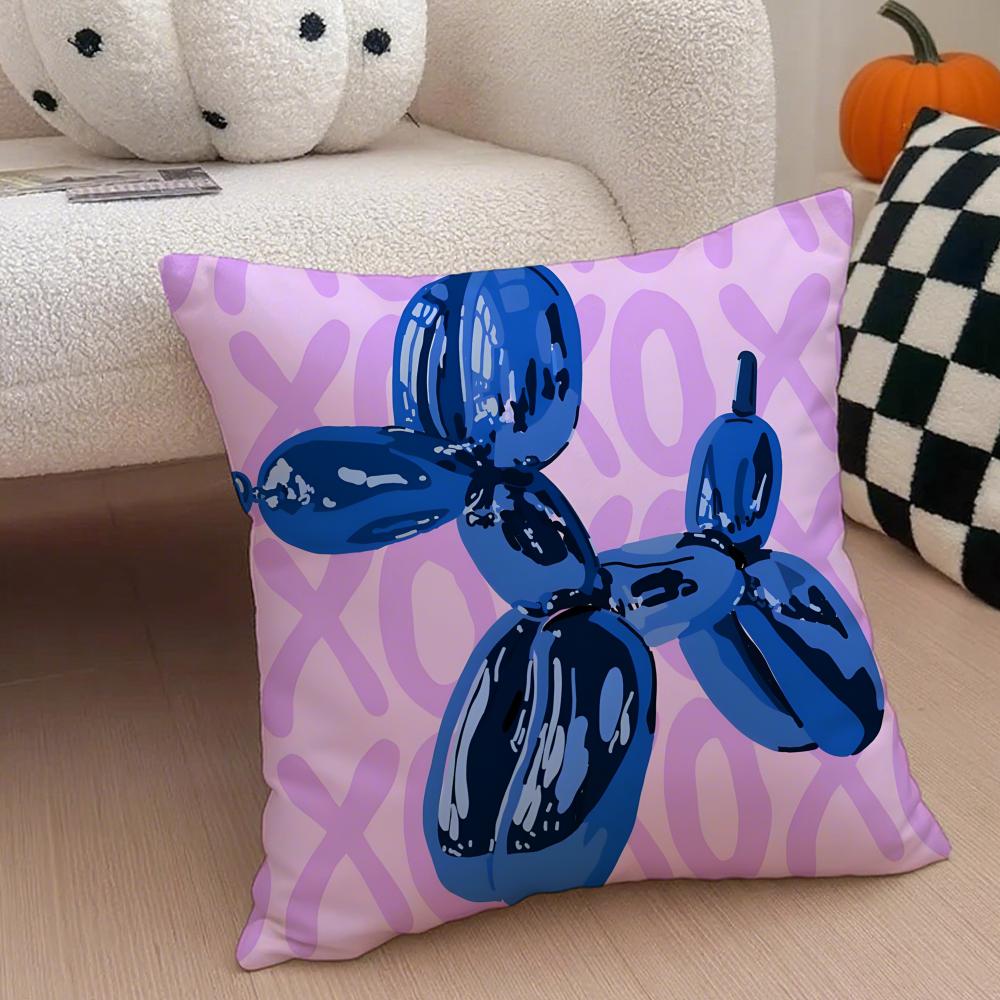 

Trendy Art JJeff Koons BBalloon Dogs Cushion Cover Throw Pillow Cover Hidden Button Durable Polyester Chair Cushion 30X30cm